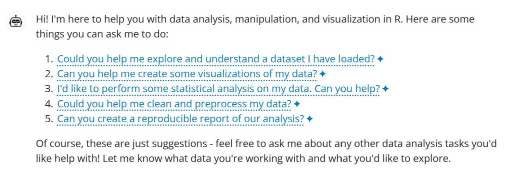 Screenshot of a databot analysis.