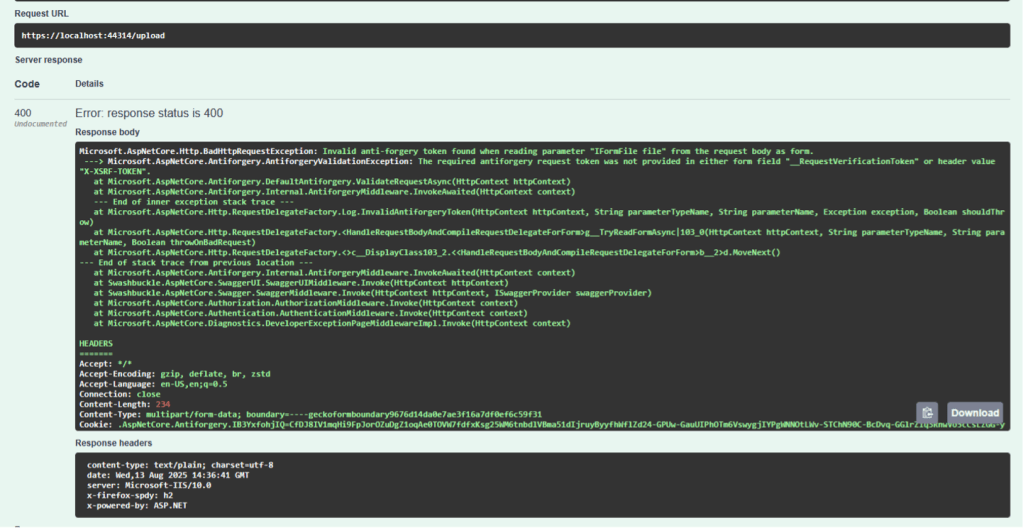 ASP.NET Core anti-forgery error