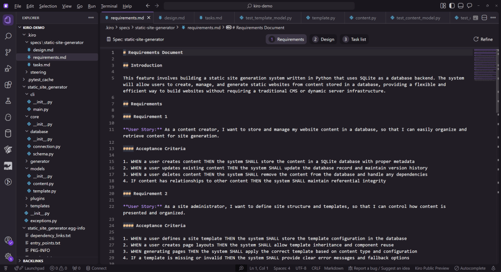 Kiro requirements document