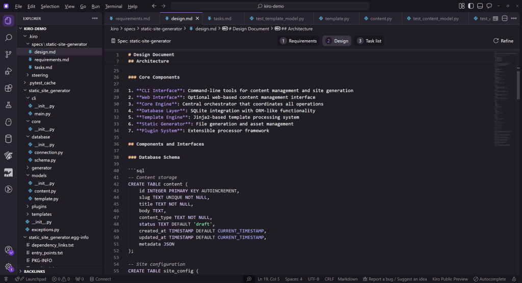 Kiro design document